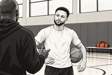 練習中に立ち止まるステフィン・カリー