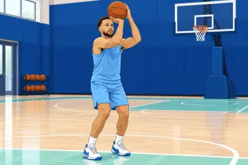 練習でシュートを打つステフィン・カリー