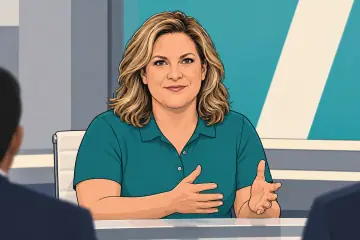 テレビ解説席で語るラモーナ・シェルバーン