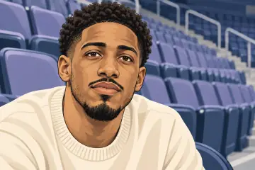 ベンチ席に座るタイリース・ハリバートン