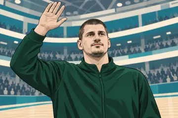 試合後にファンへ手を挙げるヨキッチ